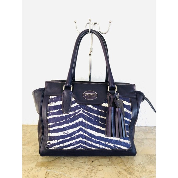 Coach Navy and White Crossbody Bag - Picture 1 of 10